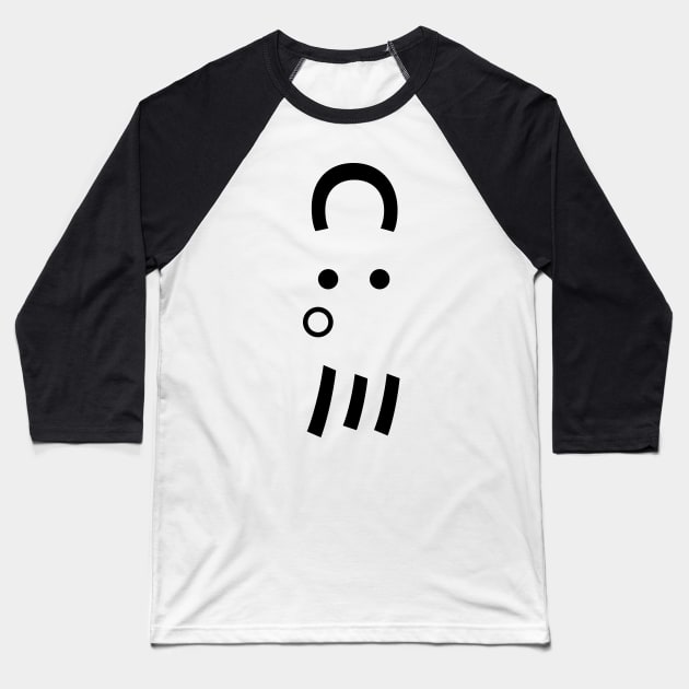 Octopus Emoticon Ｃ：。ミ Japanese Kaomoji Baseball T-Shirt by tinybiscuits